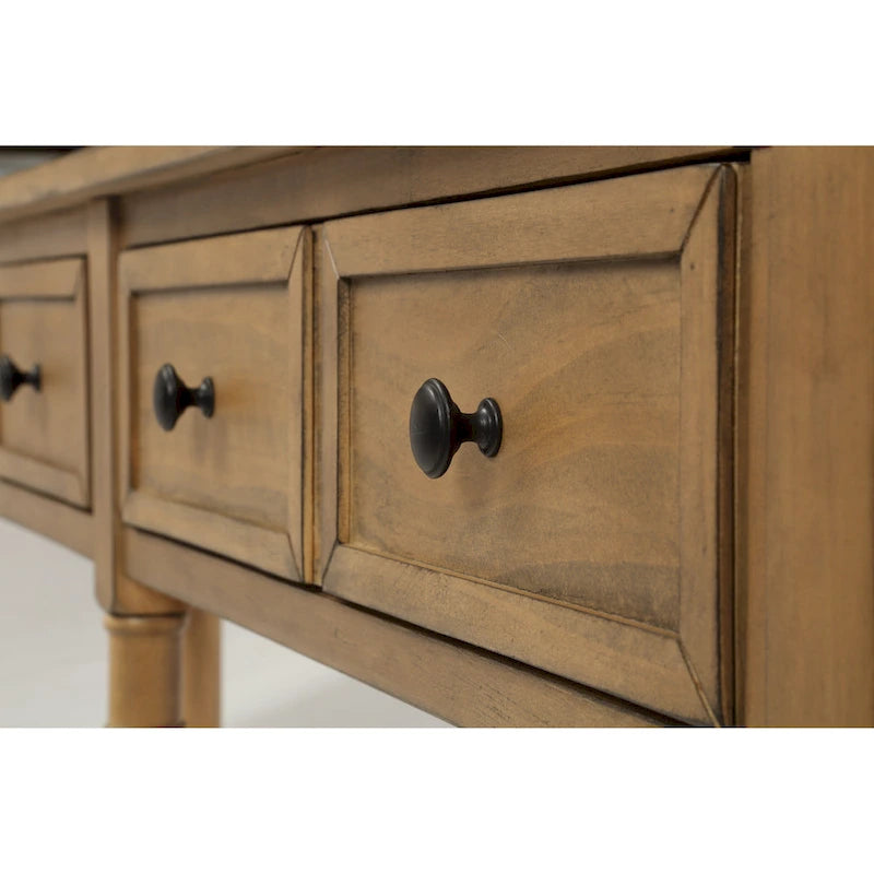 2-Drawer Console Table with Bottom Shelf