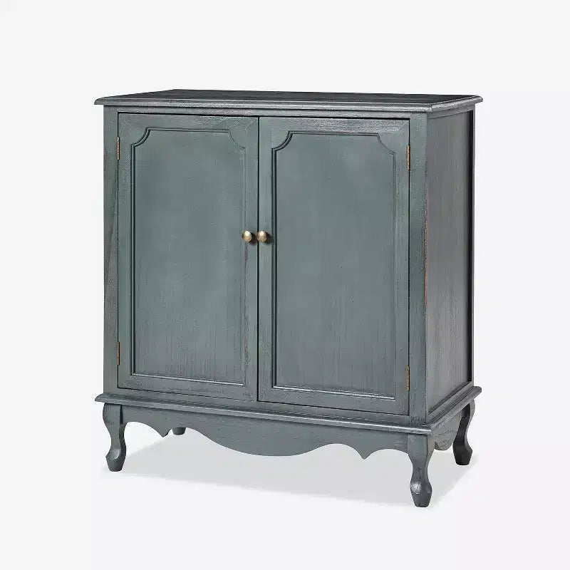34Tall-2 Door Farmhouse Style Accent Cabinet with Adjustable Legs