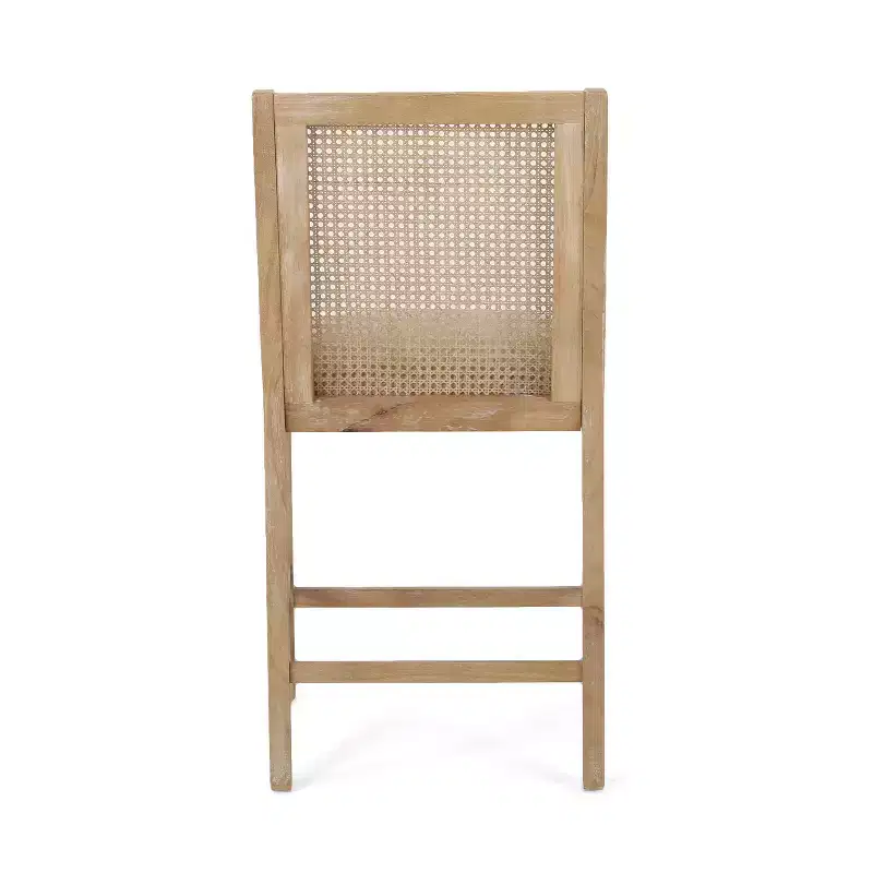 Christopher Knight Home 25.5" Cataldo Wood and Cane Upholstered Counter Height Barstool Beige/Natural