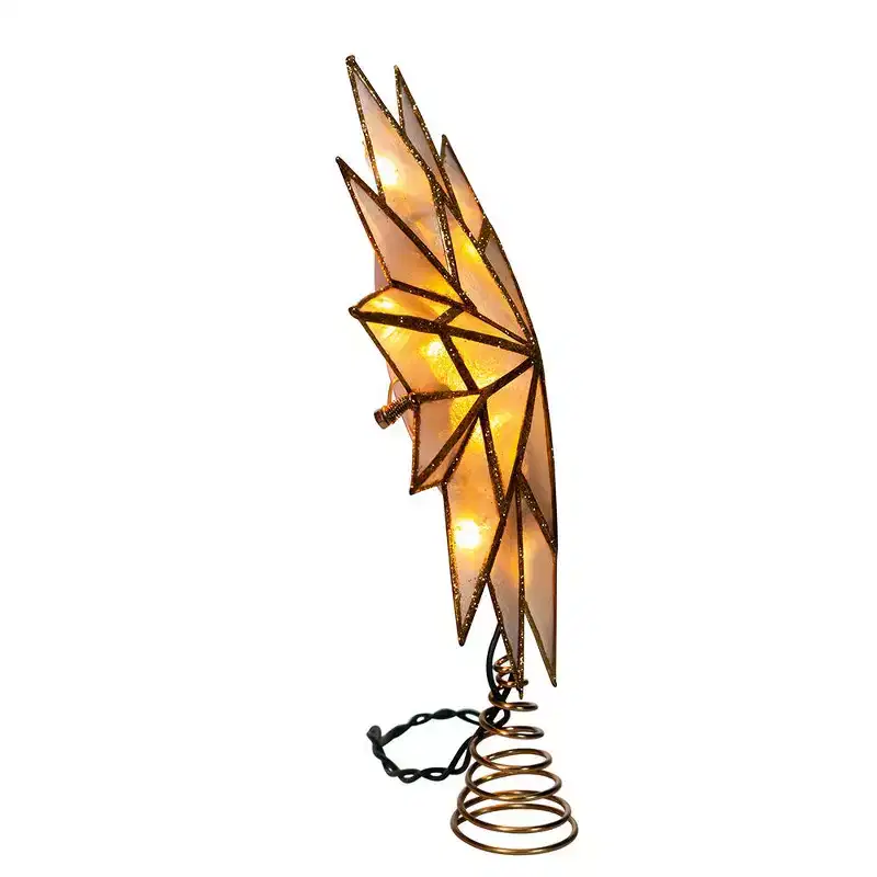 Kurt Adler 9.06 UL 10-Light 12-Point Gold Capiz Star Treetop