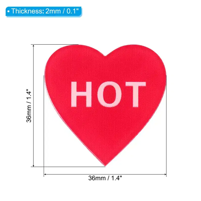 Unique Bargains Acrylic Decor Home Heart Shape Self Stick Hot/Cold Water Label 4 Pcs
