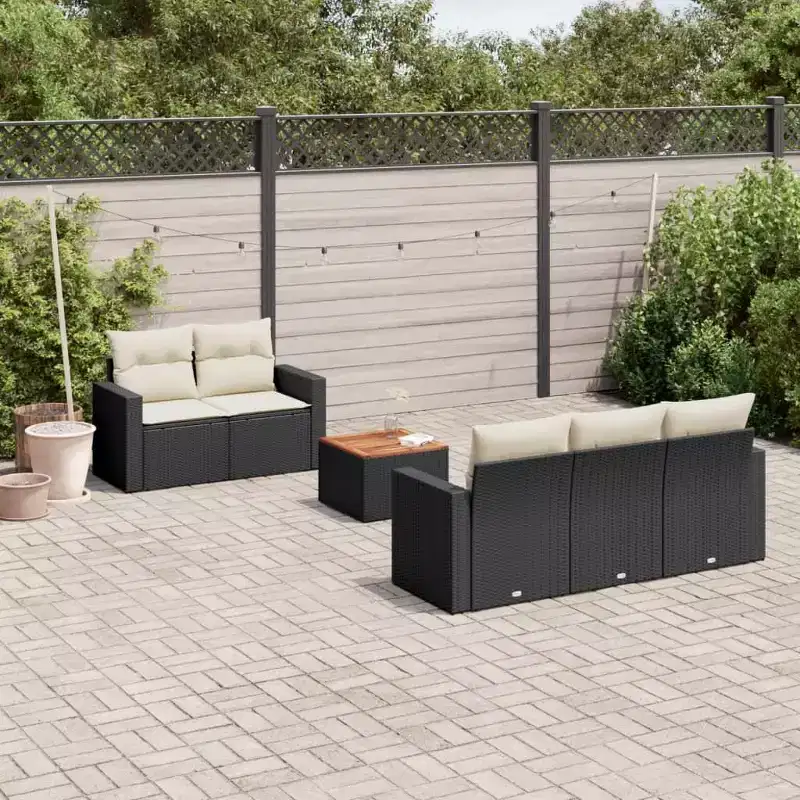vidaXL Garden Sofa Set Black Poly Rattan Large Modular Garden Sofa Set