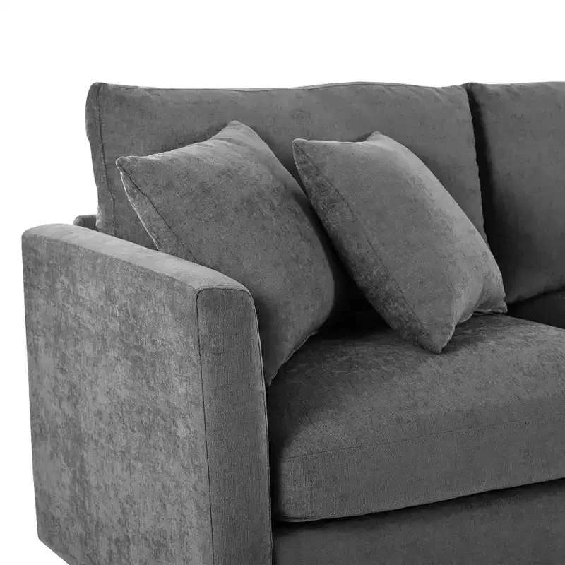 105.5 Upholstered Combination Sofas with Three Pillows and Curved Seat-ModernLuxe