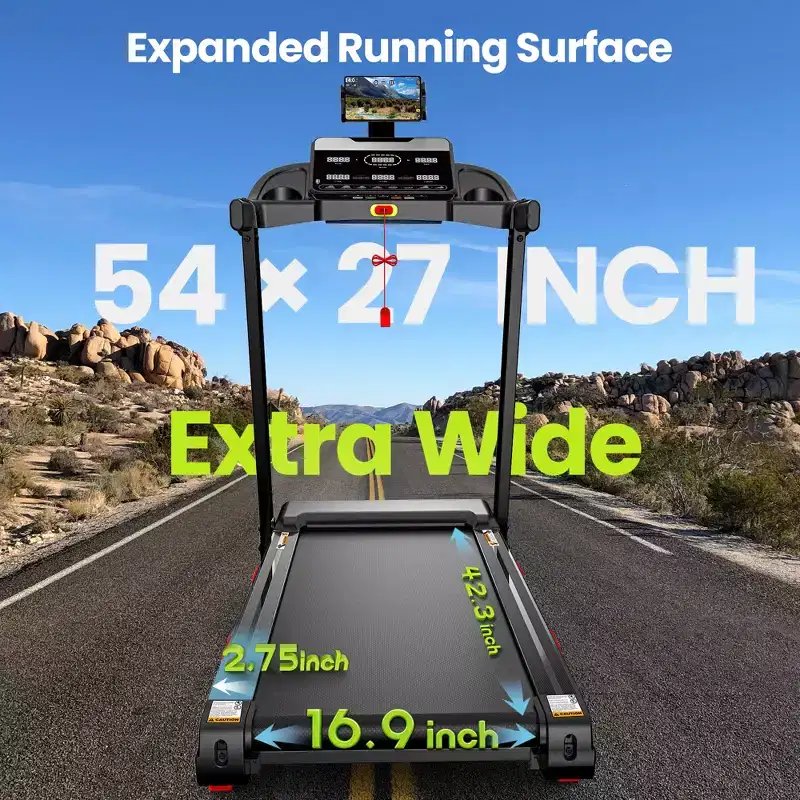 Quiet 3.5HP Brushless Treadmill with 350 lbs Capacity, Adjustable Incline & Smart App Support