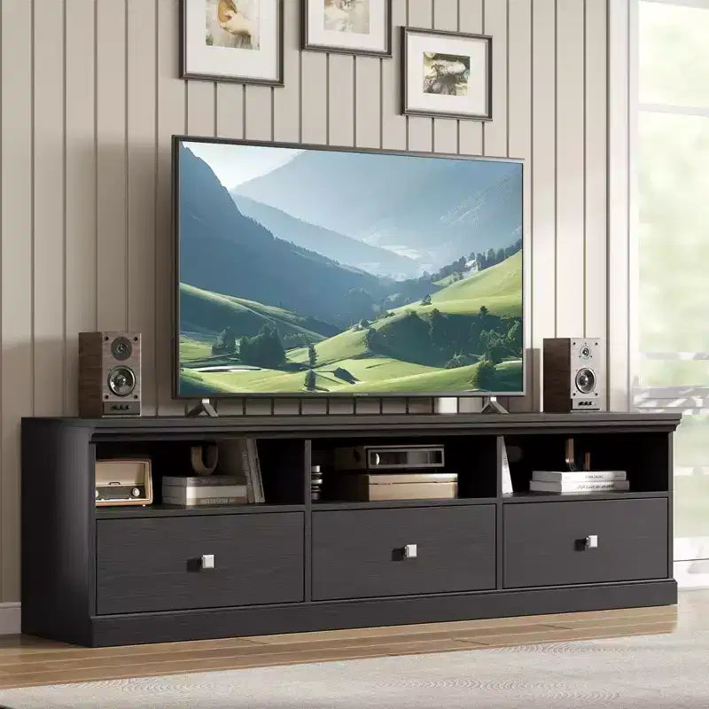 70in TV Stand for TVs up to 80, Mid Century Modern Entertainment Center with Drawer, TV Console Media Cabinet for Living Room, Bedroom