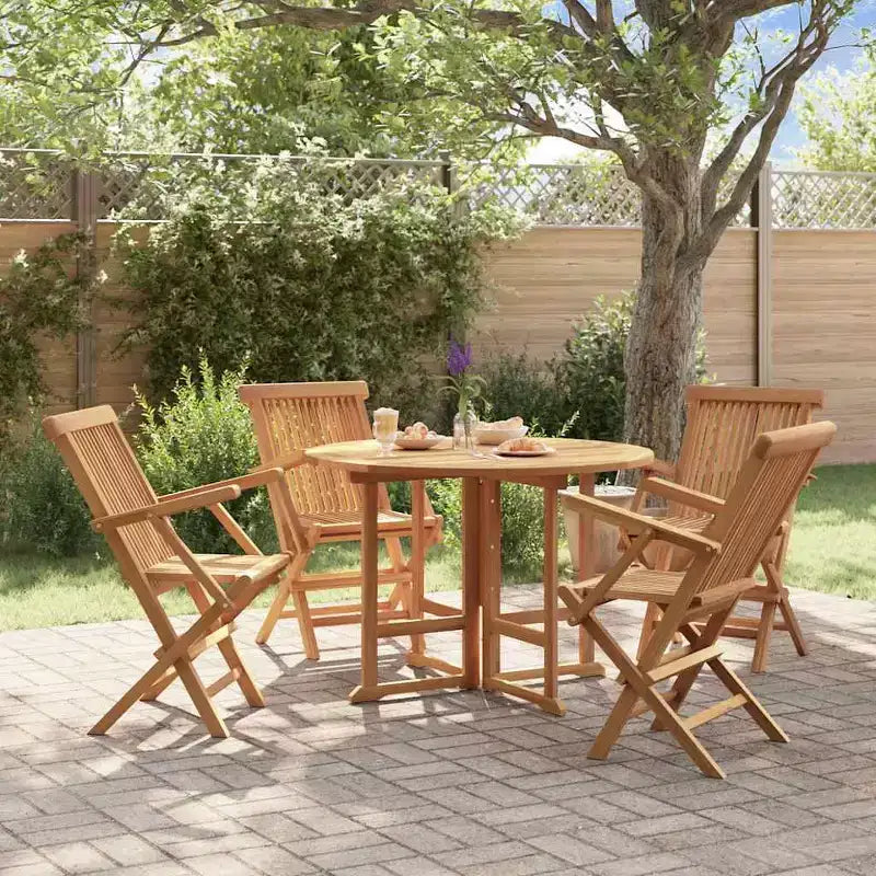 vidaXL Outdoor Dining Set Natural teak Smooth-sanded teak hardwood