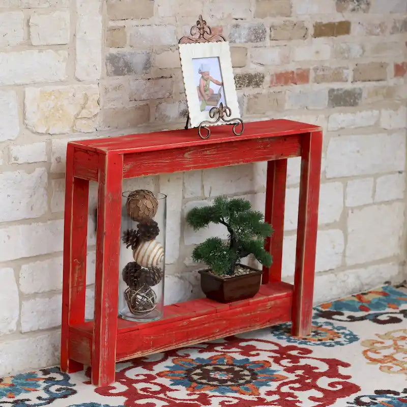 Rustic Reclaimed Wood Entryway Console Table