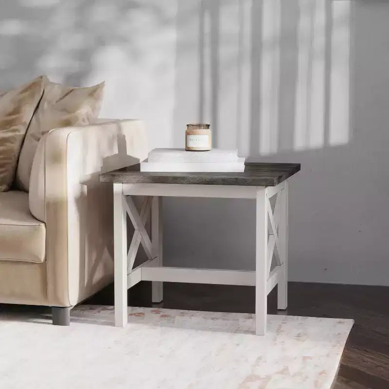 Emma and Oliver Solid Wood Farmhouse Style End Table