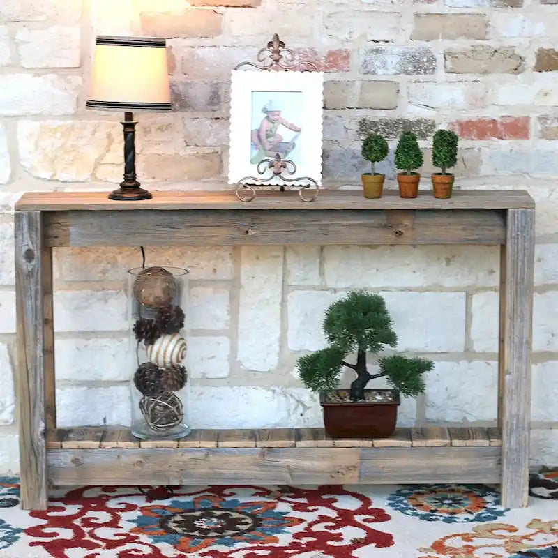 Rustic Reclaimed Wood Entryway Console Table