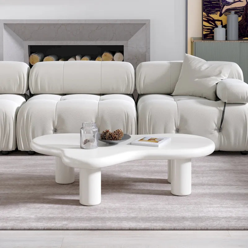 Irregular Cloud-Shape Modern Coffee Table with 4 Legs