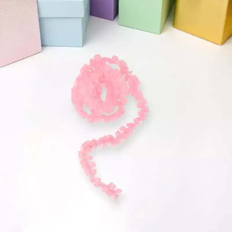 Unique Bargains Ribbon Crinkle with Double Ruffle Hem Polyester 35.83x0.98 1 Pc