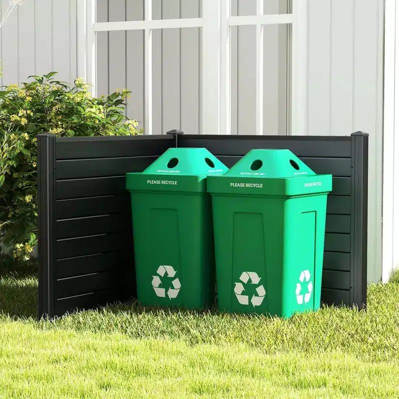 Costway 48L x 37.5H Air Conditioner Fence with 3 Ground Stakes Black/White