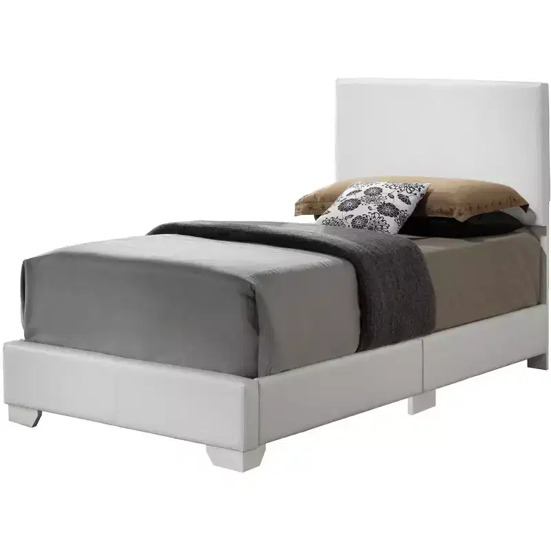 Passion Furniture Aaron Upholstered Twin Panel Bed