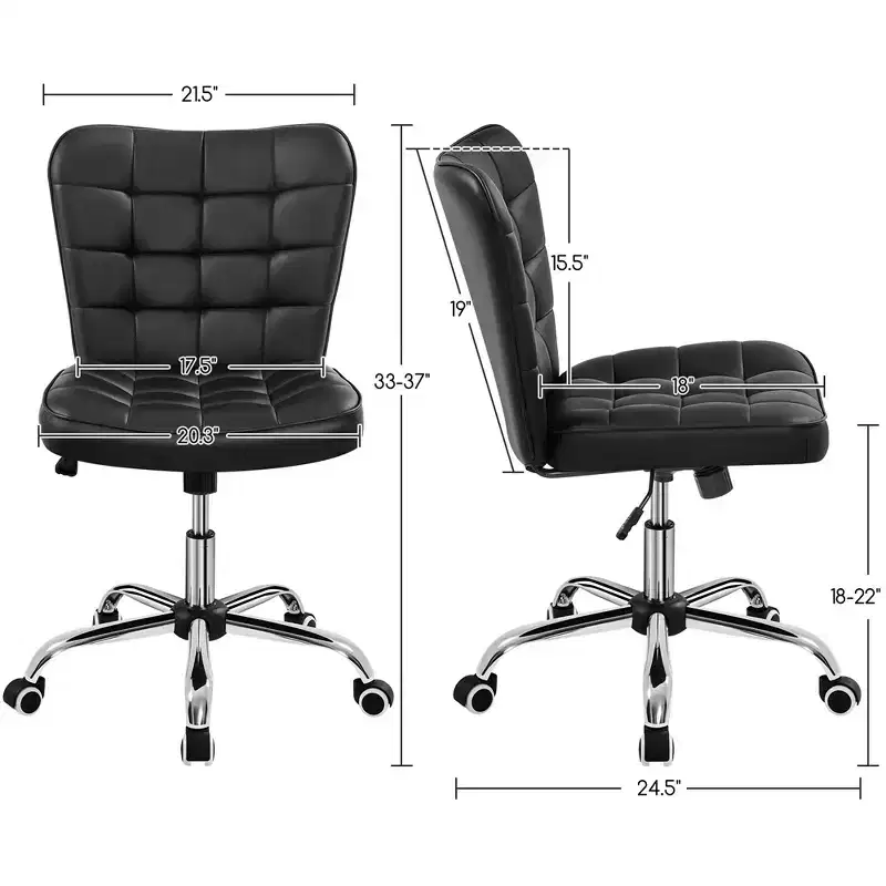 Yaheetech Modern Mid-back Office Chair Armless Desk Chair