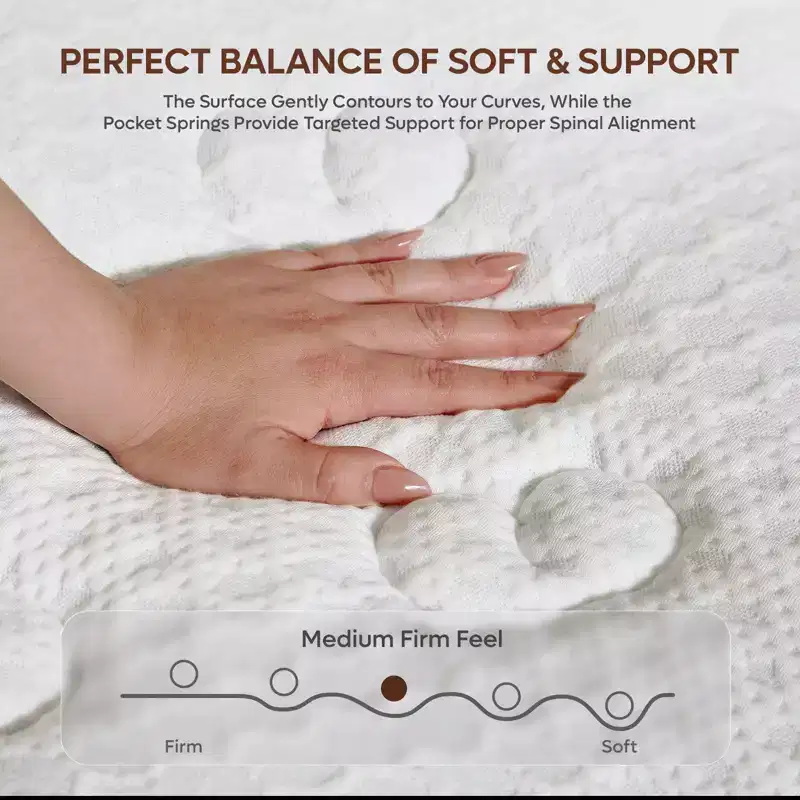 10 inch Twin Size Tencel Medium Hybrid Mattress, Plush Layer and Cooling Gel Memory Foam Mattress in a Box