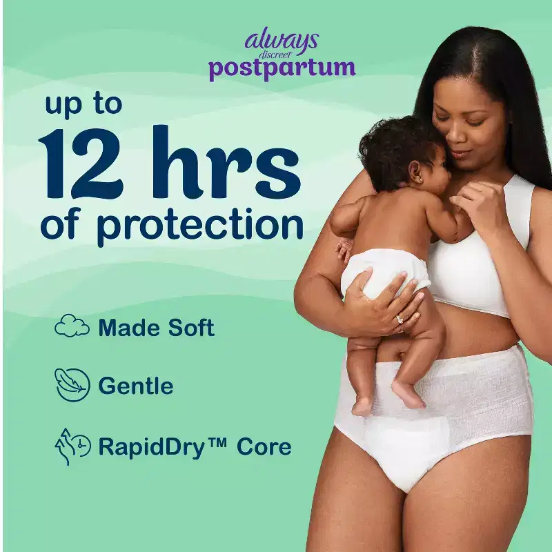 Always Discreet Incontinence Underwear Pads - Maximum - XL - 14ct: Maximum Waist Size 64, Minimum Waist Size 48