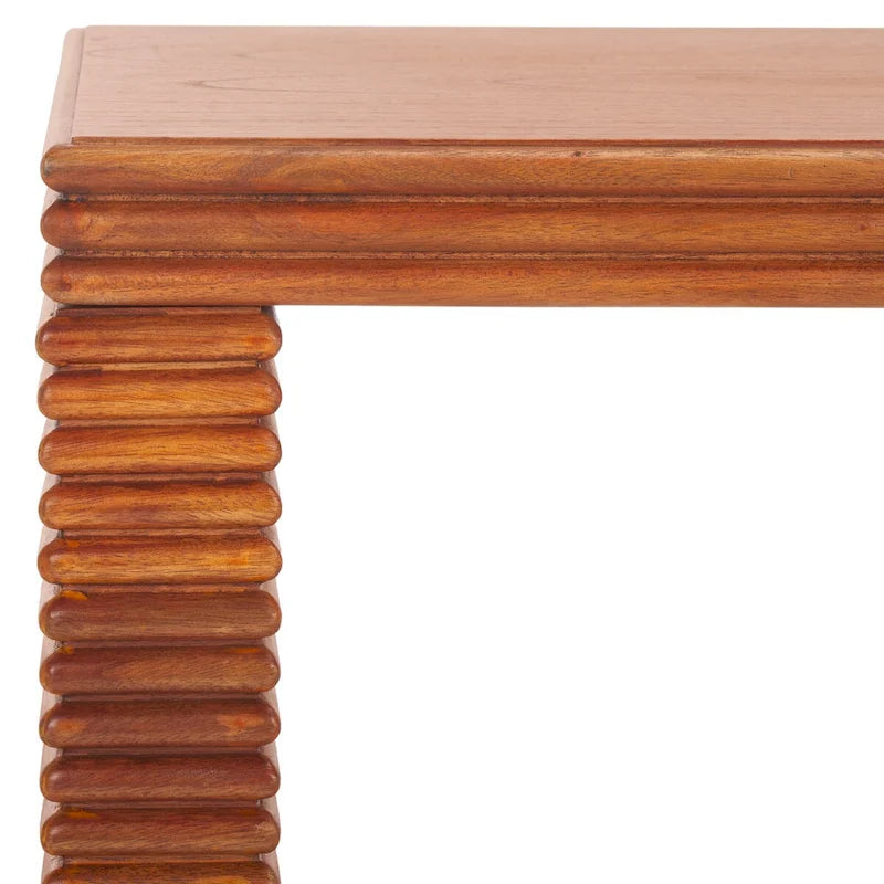 Virginie Coffee Table | Natural Wood Base & Gold Legs | 41x18x16 | Modern Chic