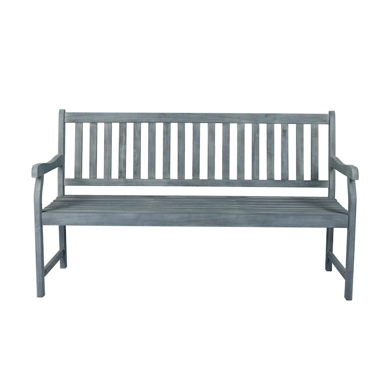 Blane 59.1 3-Seat Slat-Back 600-Lbs Support Acacia Wood Outdoor Garden Patio Bench, by JONATHAN Y