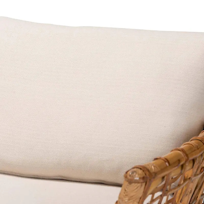 Modern Bohemian Natural Brown Rattan Arm Chair