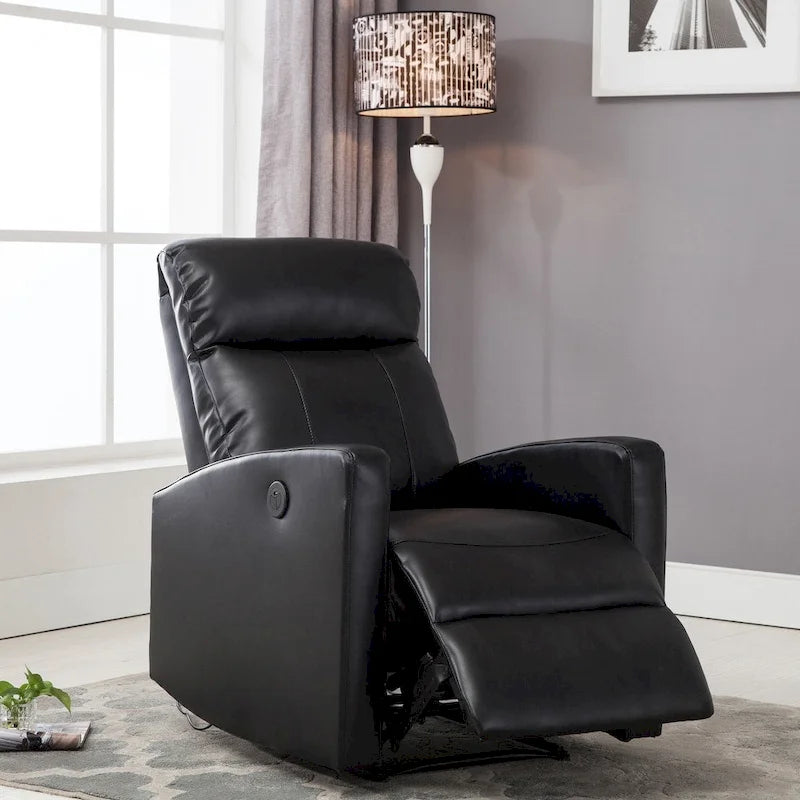 Modern Faux Leather Small Powered Reading Recliner