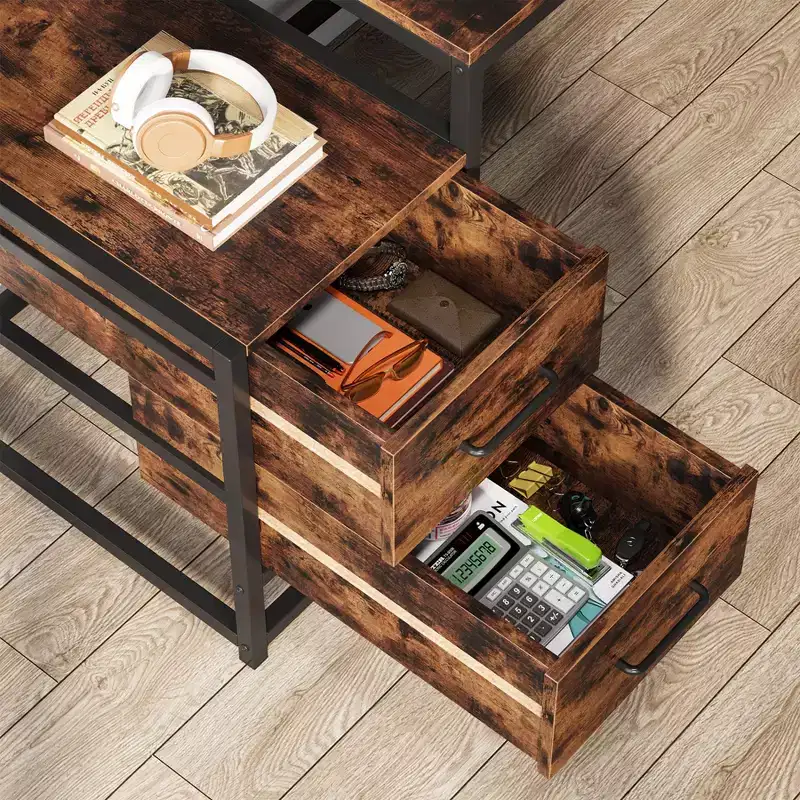 Lantine 55 Inch Computer Desk with 2 Drawers