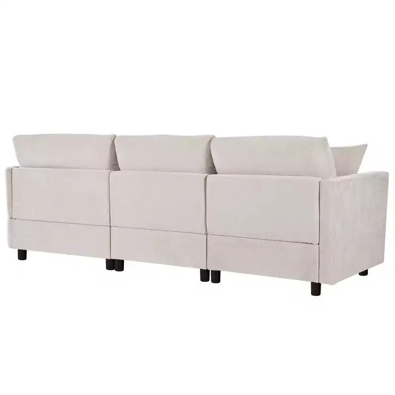 105.5 Upholstered Combination Sofas with Three Pillows and Curved Seat-ModernLuxe