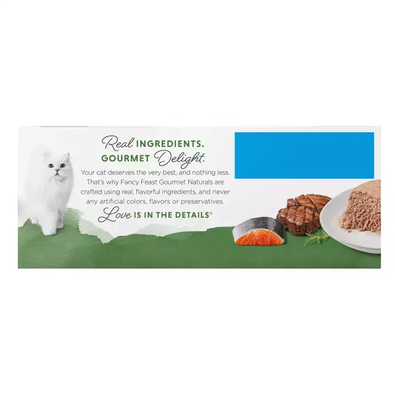 Purina Fancy Feast Gourmet Naturals Variety Pack Chicken, Salmon, Tuna & Beef Flavor Wet Cat Food Cans - 3oz/12ct