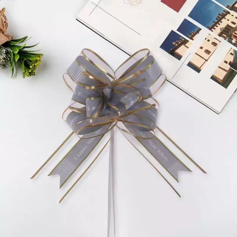 Unique Bargains Voile Bow Pull Ribbon Snow Yarn 28.74x1.89 10 Pcs