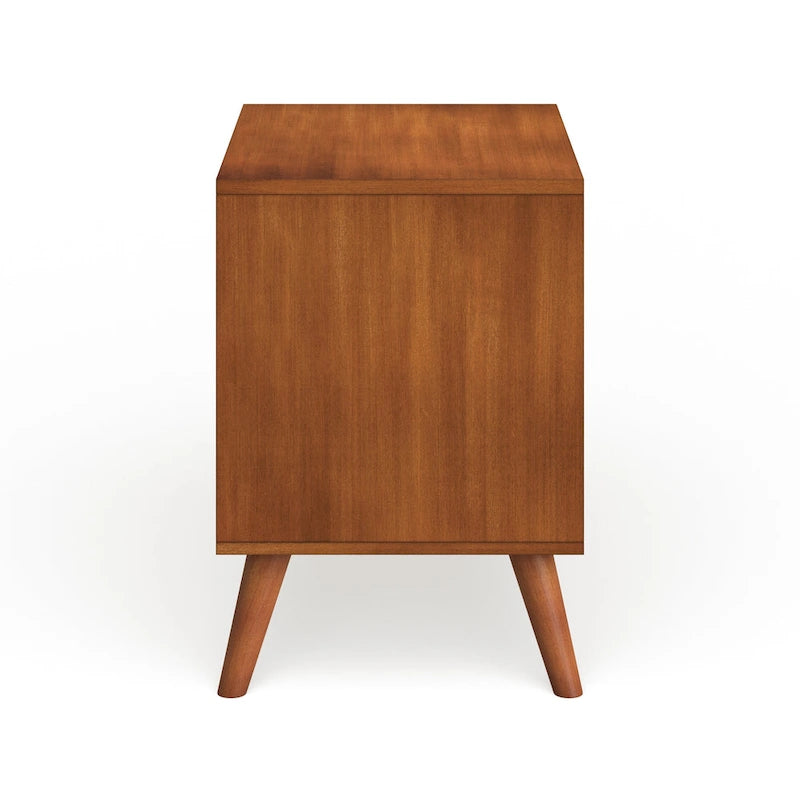 Mid-Century Modern Wood 2-Drawer Nightstand