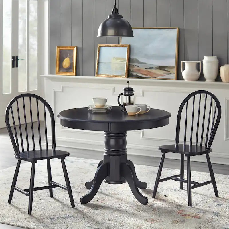 Solid Wood Rectangular Dining Table, Lancaster Style, Natural Finish