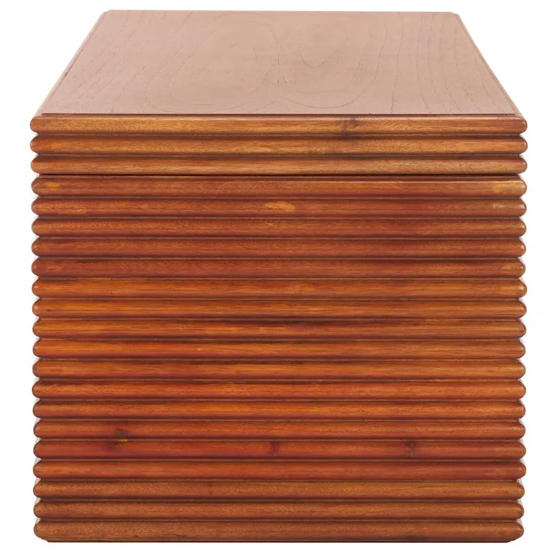 Virginie Coffee Table | Natural Wood Base & Gold Legs | 41x18x16 | Modern Chic