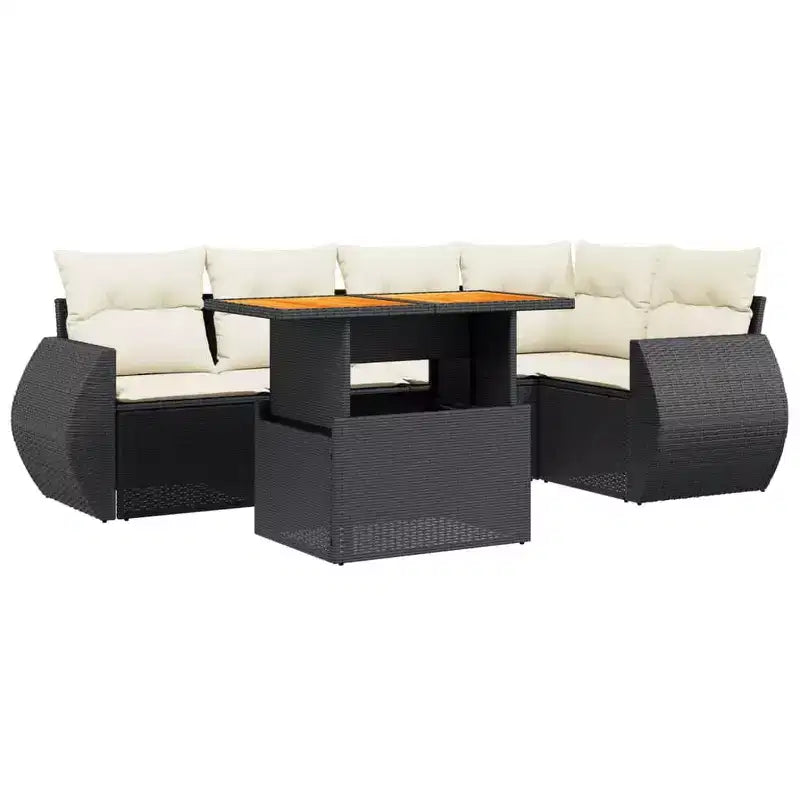 vidaXL Garden Sofa Set PE Rattan 6 Piece Removable Covers