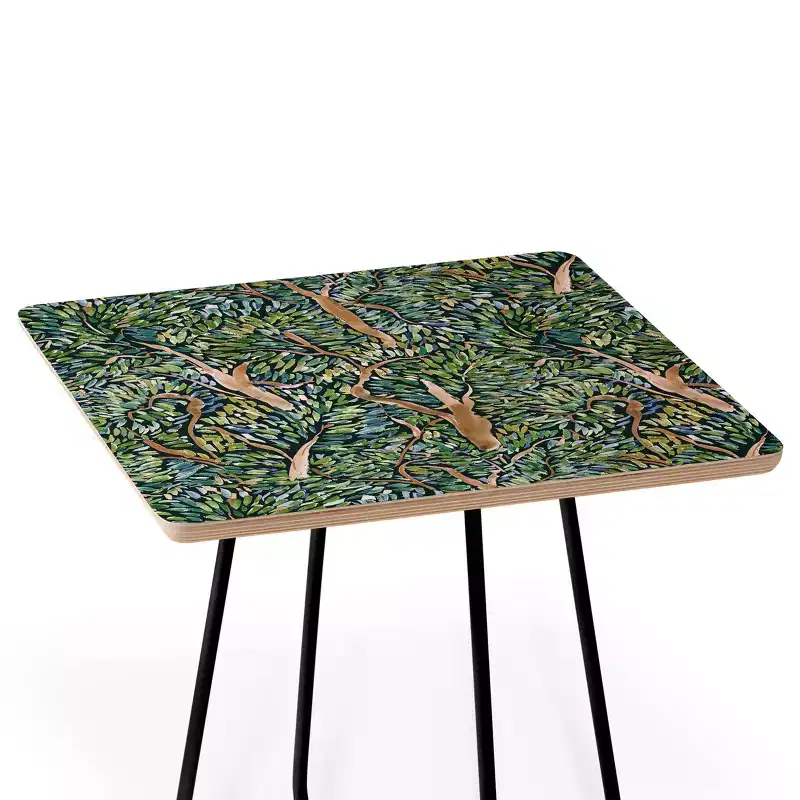 Jacqueline Maldonado Fauvist Trees Dark Side Square Table - Deny Designs