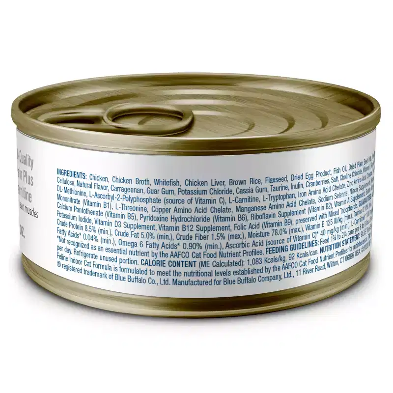 Blue Buffalo True Solutions Fab Feline Indoor Care Chicken Flavor Premium Wet Cat Food - 3oz