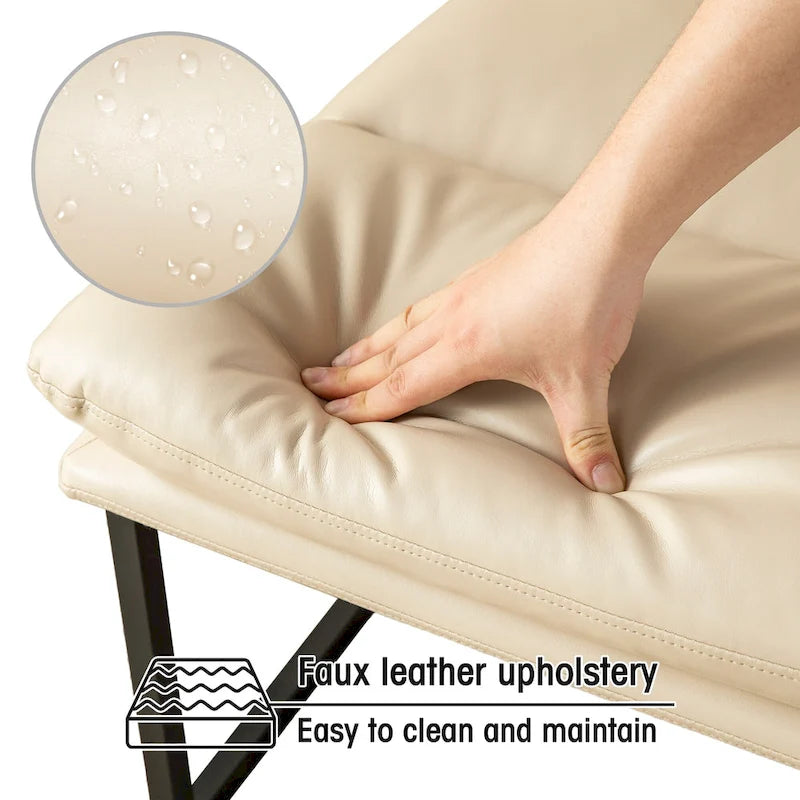 Modern Ergonomic PU Accent Armless Chair, 30.25 Inch Height