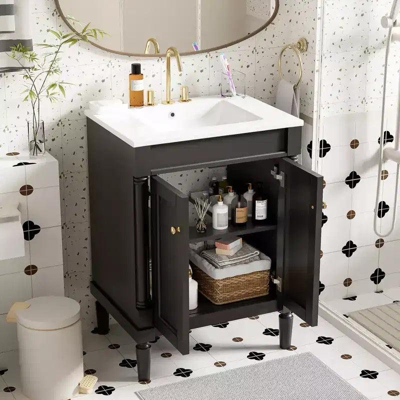 24-Inch Bathroom Vanity with Sink and Storage Cabinet