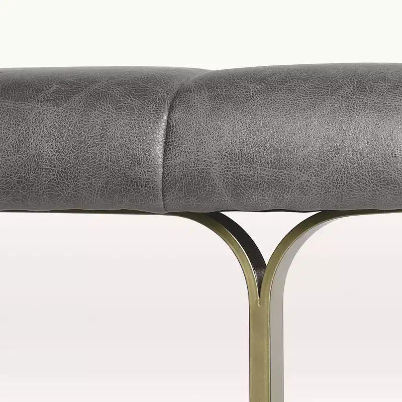 eLuxury Studio A Upholstered Vegan Leather Coffee Table with Metal Base