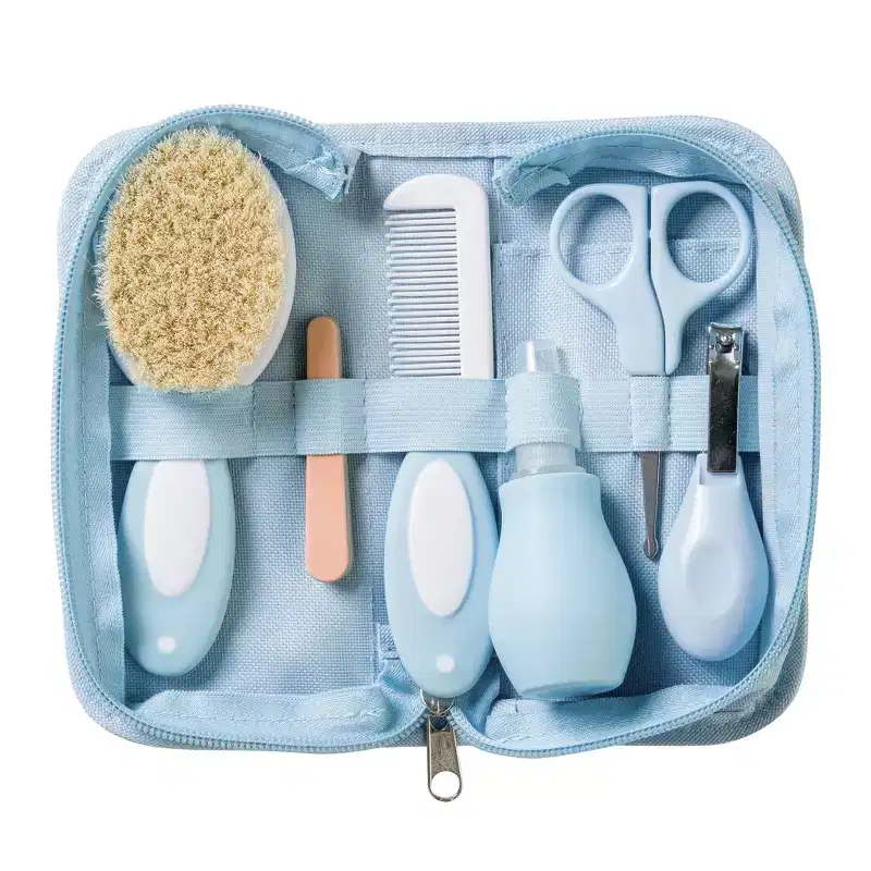 SARO Baby Grooming Kit: Natural Bristle Brush, Comb, Nasal Aspirator & More - Gentle Newborn Care