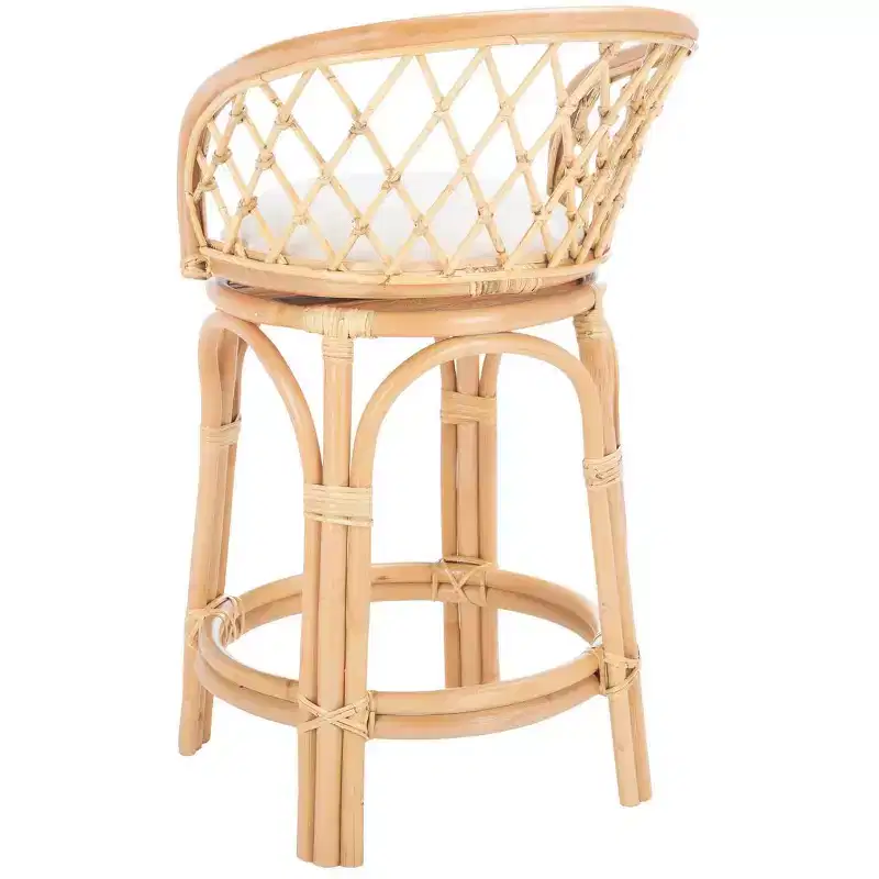 Yuta Rattan Counter Stool W/ Cushion - BST6504 - Safavieh