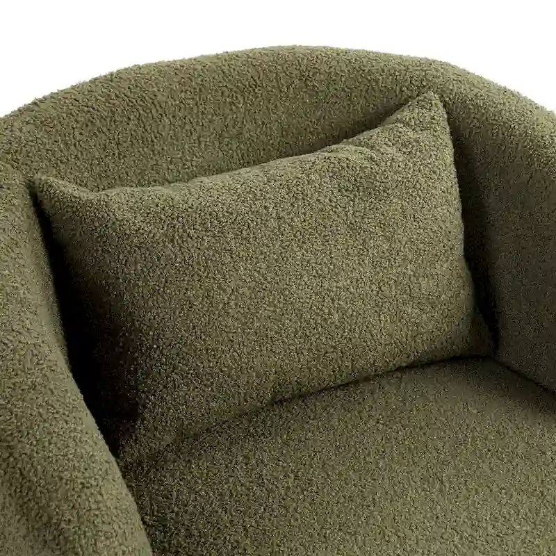 Upholstered Swivel Barrel Armchair with Storage Modern Living Room Side Chair for Bedroom/Office/Reading Spaces