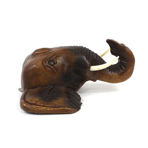 Carved Raintree Elephant Head Wall Mount