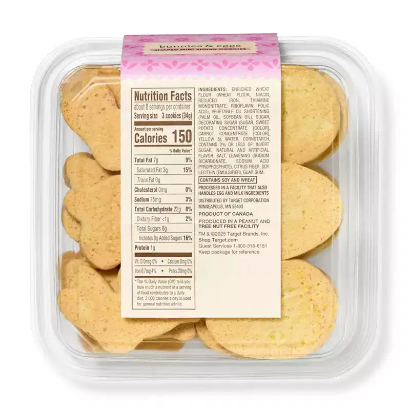 Spring Easter Eggs & Bunny Mini Sugar Cookie Tub - 10oz - Favorite Day™