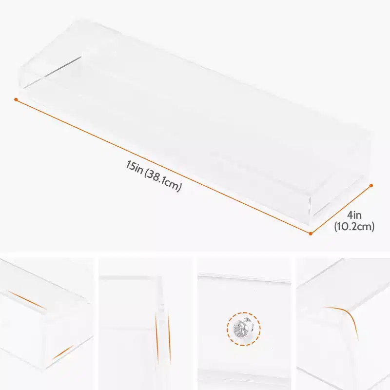 Unique Bargains Acrylic Waterproof Bathroom Floating Shelf 15 x 4 x 2 Inch