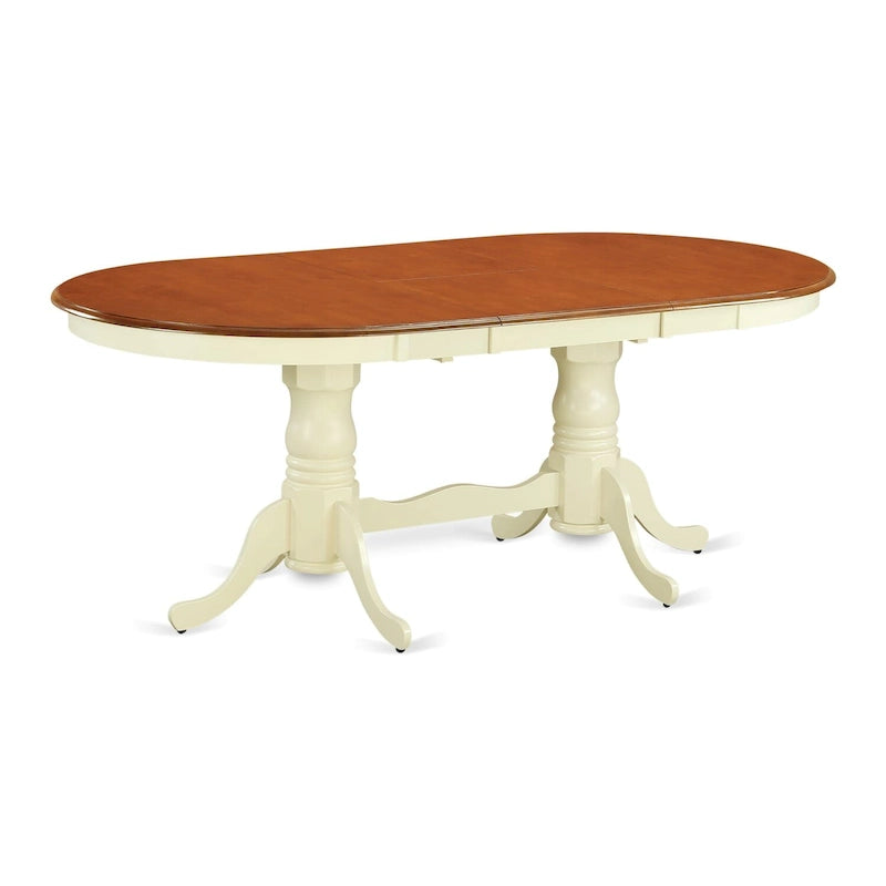 Kitchen Table - Oval Dining Table with Double Pedestal Base (Finish Options)