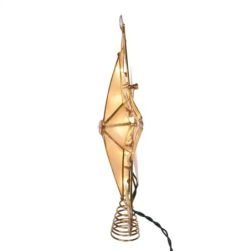 Kurt Adler 10-Inch 5-Point Large Star with Smoke Capiz Treetop
