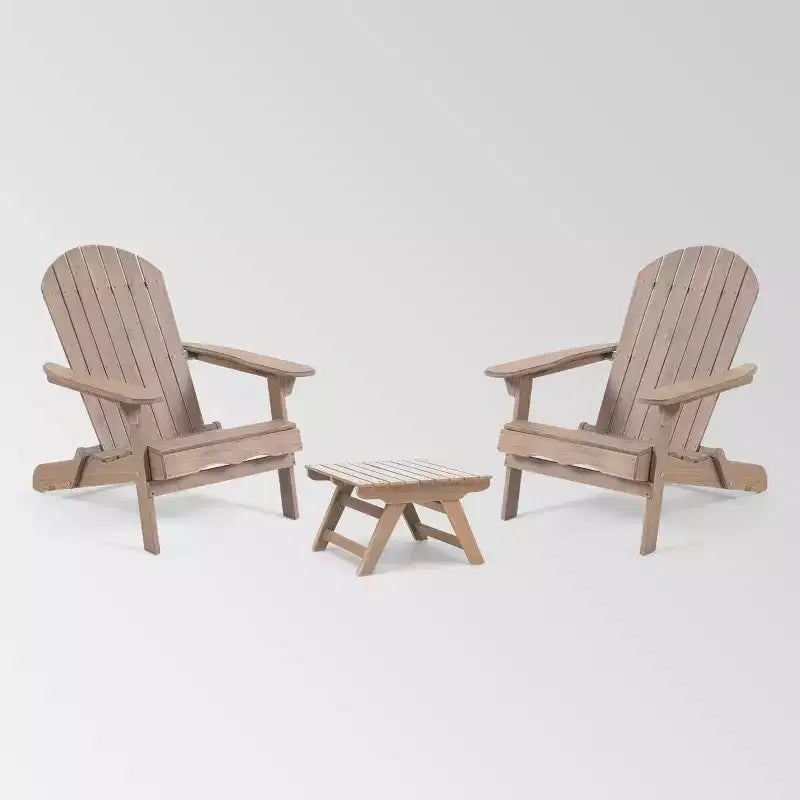 Malibu 3pc Acacia Wood Chat Set - Gray - Christopher Knight Home