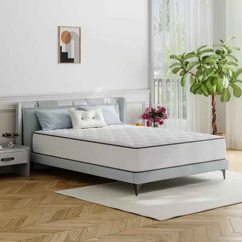 Hybrid Mattress Medium Cooling Memory Foam Bed-in-a-Box, White