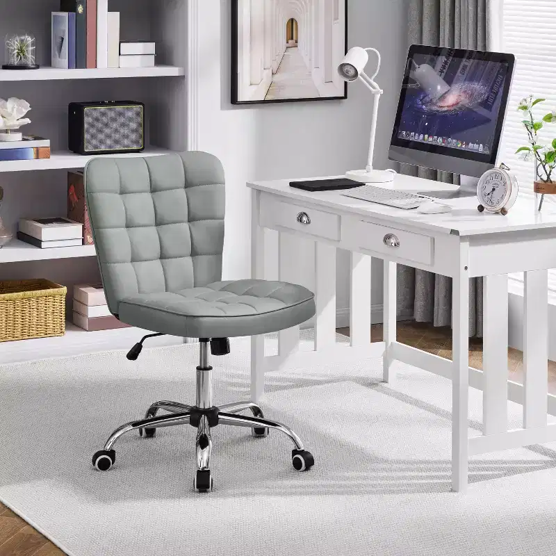 Yaheetech Modern Mid-back Office Chair Armless Desk Chair