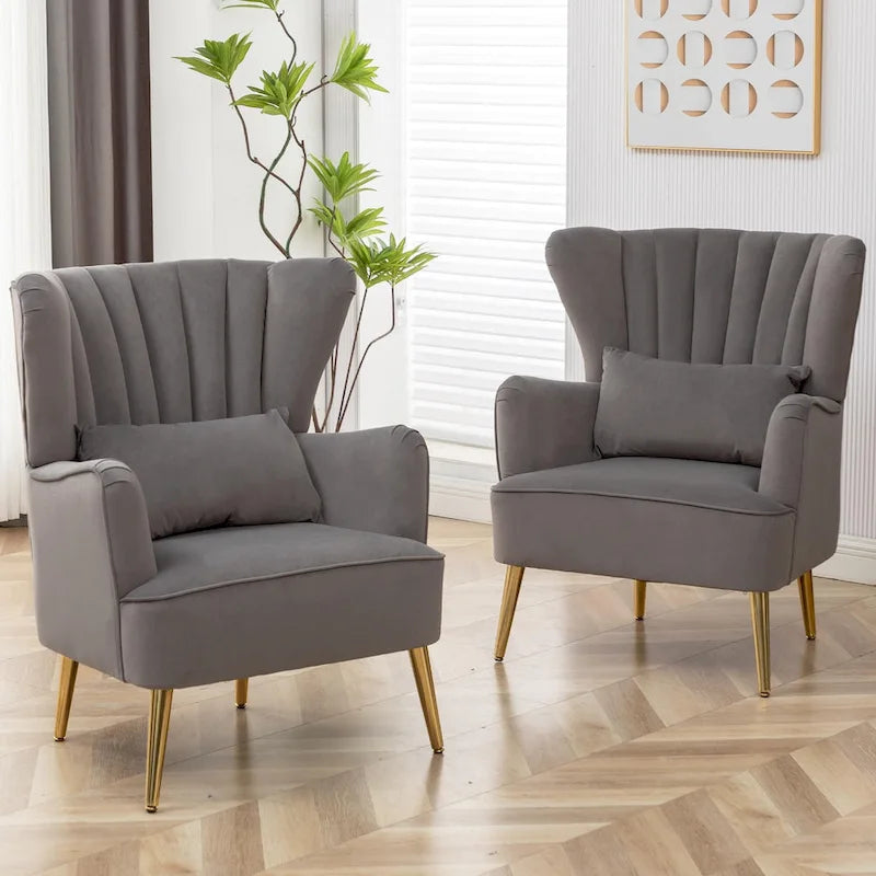 Modern Wingback Arm Chair Upholstered Accent Chair