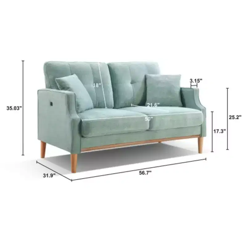 Waterproof Polyester Double Sofa with USB Charging Convenience